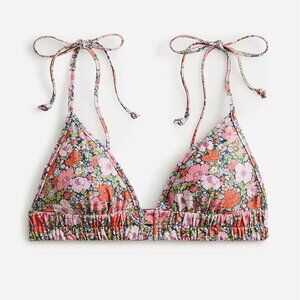 GUC J. Crew Tie-shoulder Ruched Bikini Top - Liberty® Meadow Song Floral - Small